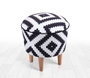 Atelier Del Sofa Puf Bohemio Blanco y Negro